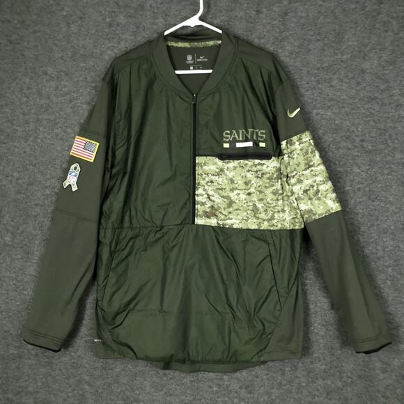 NFL Saints Jacket Mens XL Nike OnField Salute to Service New Orleans Green Camo - Picture 1 of 15